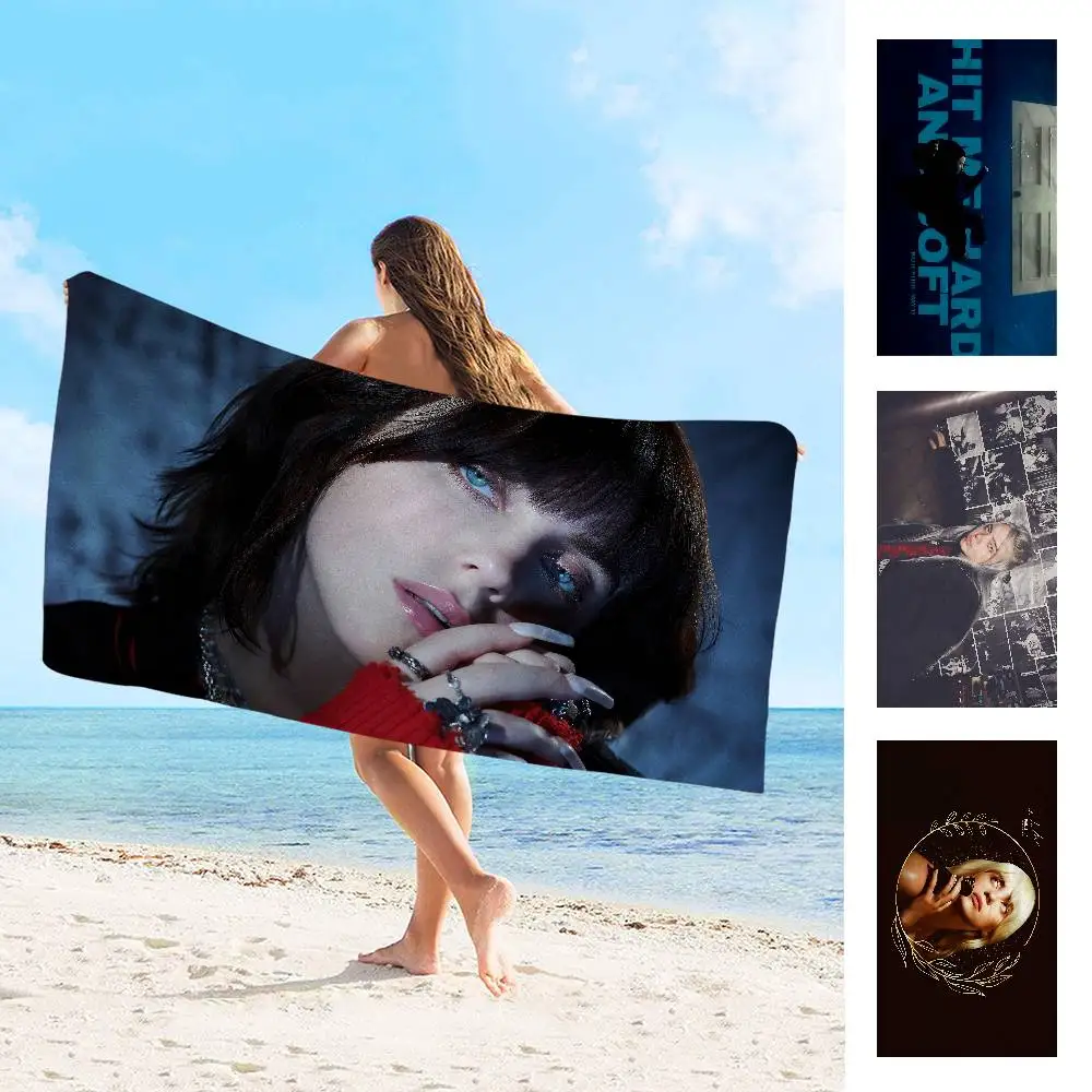 Pop Singer B-Billie Bath Towel Microfiber Soft Water Absorbing Breathable For Girl Kids Decorative Cartoon Beach Towel