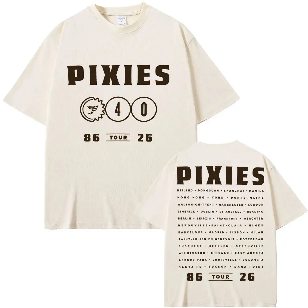 Pixies 100% Cotton T-shirt Stardust 2026 World Tour Adult Daily Wear Graphic Print Tees Streetwear Women Men Casual Tops Summer