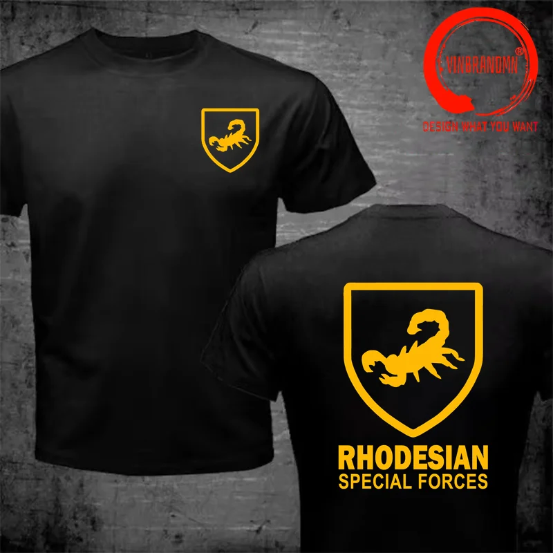 Funny Design Grid Rhodesian T-Shirt Army Special Forces Shirt Men Fashion Trendy Casual Clothing Stylish Tops Tee Shirt Leisur