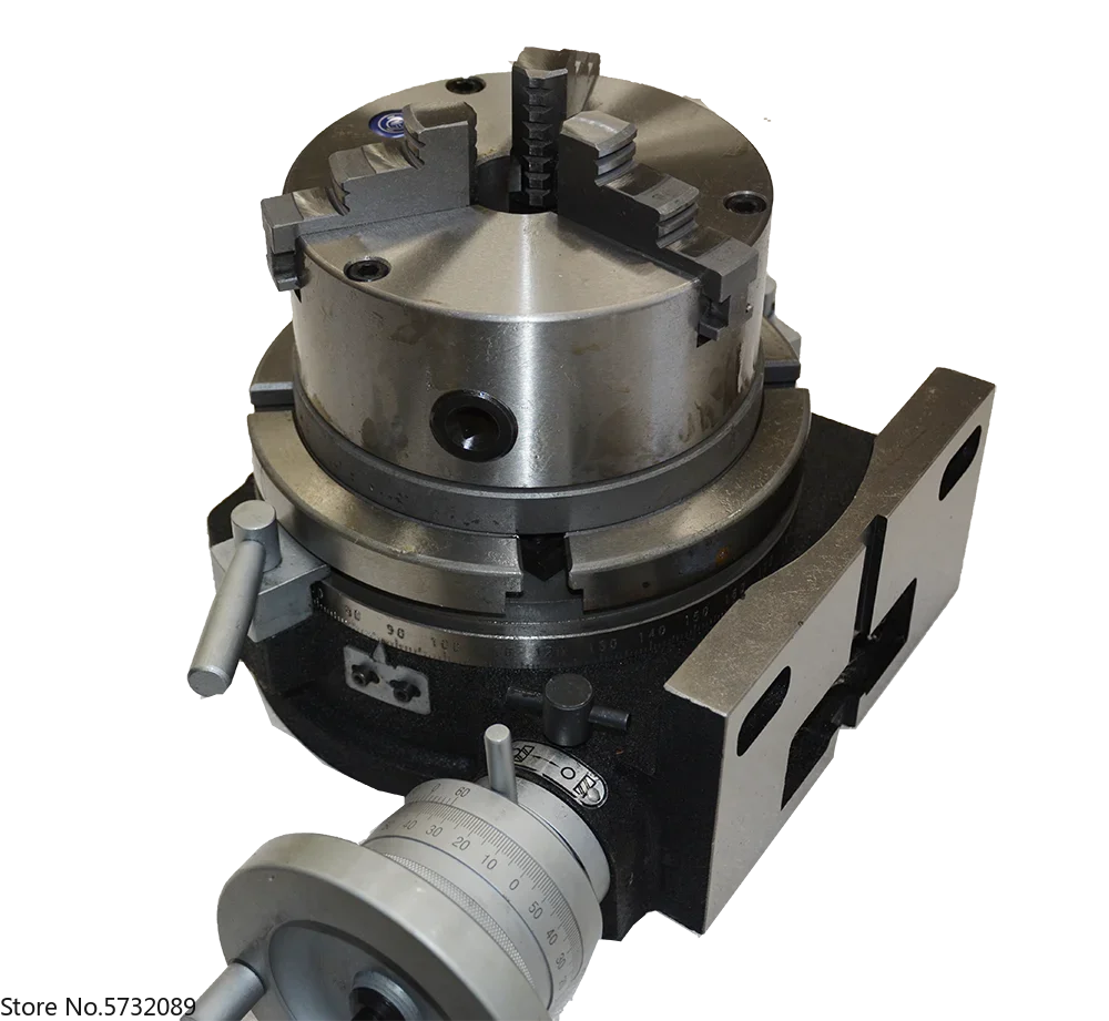 HV-6/TSL150 Horizontal and Vertical Rotary Table Jaw Chuck with 5 Inch 3 Cast Iron Manual Operation Milling Drilling Machine