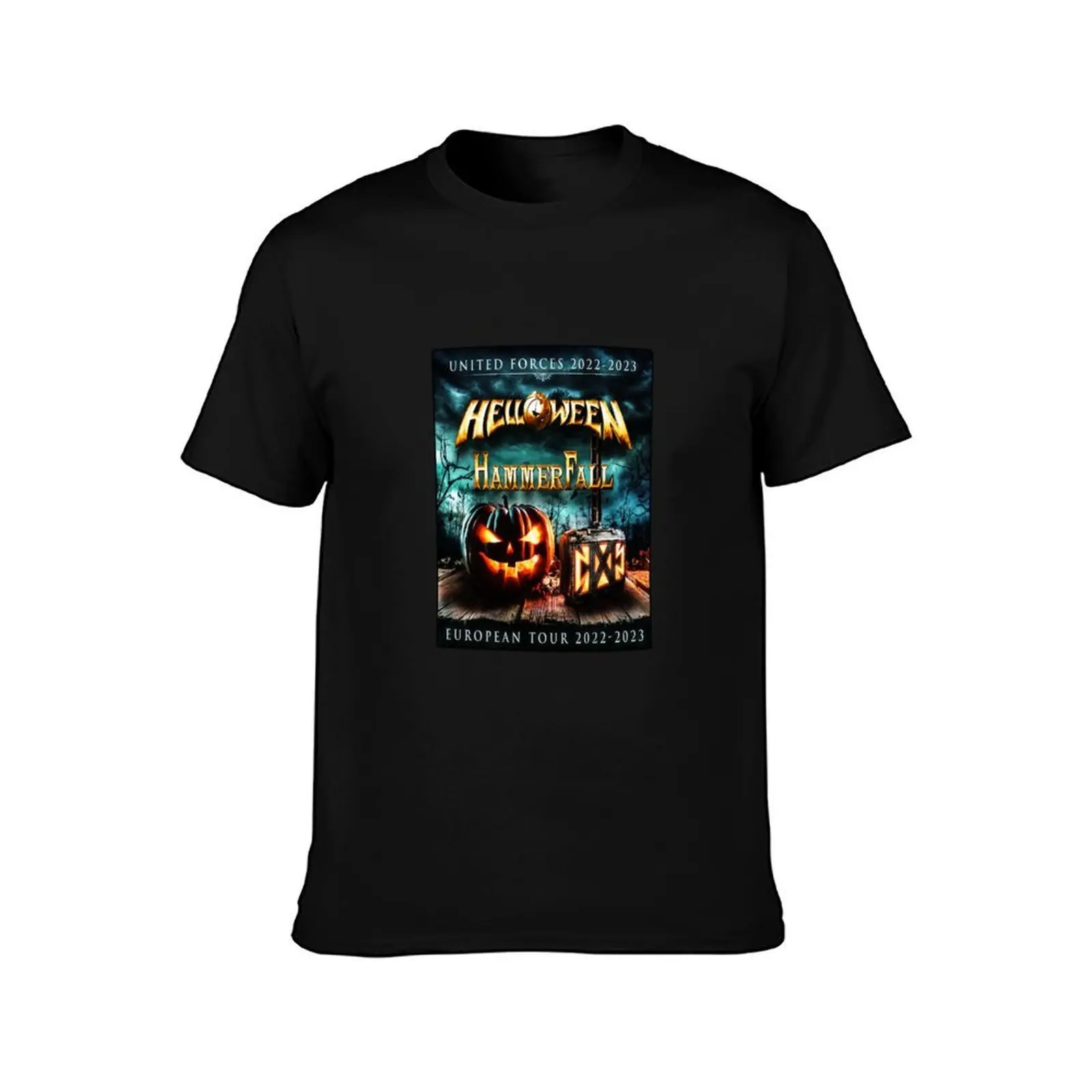 best of HammerFall T-Shirt, Summer Casual Cotton Tee, Oversized Streetwear Tops, Vintage Graphic Print, Loose Fit Short Sleeve