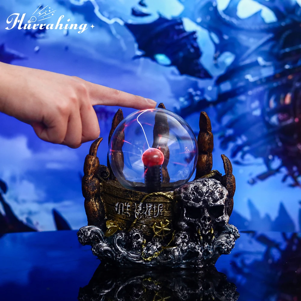 Demon Claw Crystal Plasma Light 4 Inch Glass Ball Touch Sensing Science Enlightenment Cool Interior Table Decoration Ornament