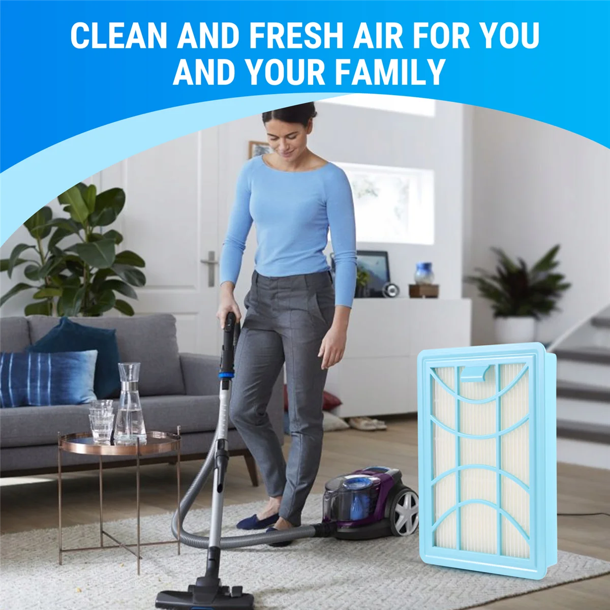 เปลี่ยนแผ่นกรอง HEPA สำหรับเครื่องดูดฝุ่น Philips CP0616 FC9728 FC9730 FC9731 FC9732 FC9733 FC9735 FC9734