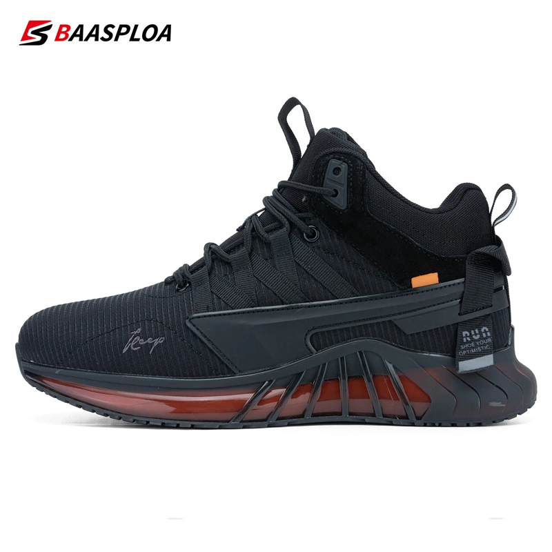 Baasploa Winter Men Sneakers Plush Warm Casual Sneakers for Men Comfort Waterproof Increase Walking Shoes Male Antiskid Lace-Up