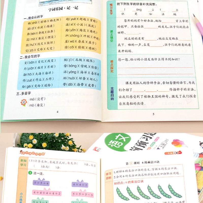 Synchronous Specialized Training for Pre Class Preview Questions in Chinese and Mathematics for Grades 1-6