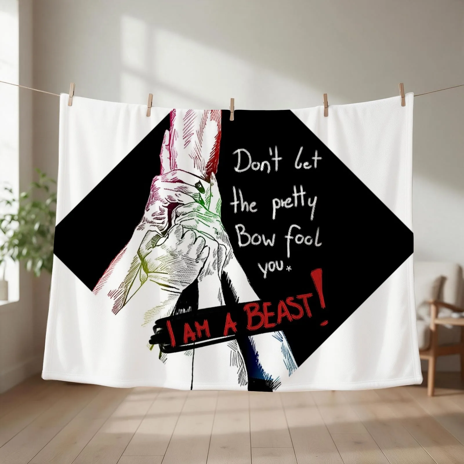 Don`t let the pretty bow fool you. I AM A BEAST Throw Blanket Blankets Sofas Of Decoration for babies Polar Warm Blankets