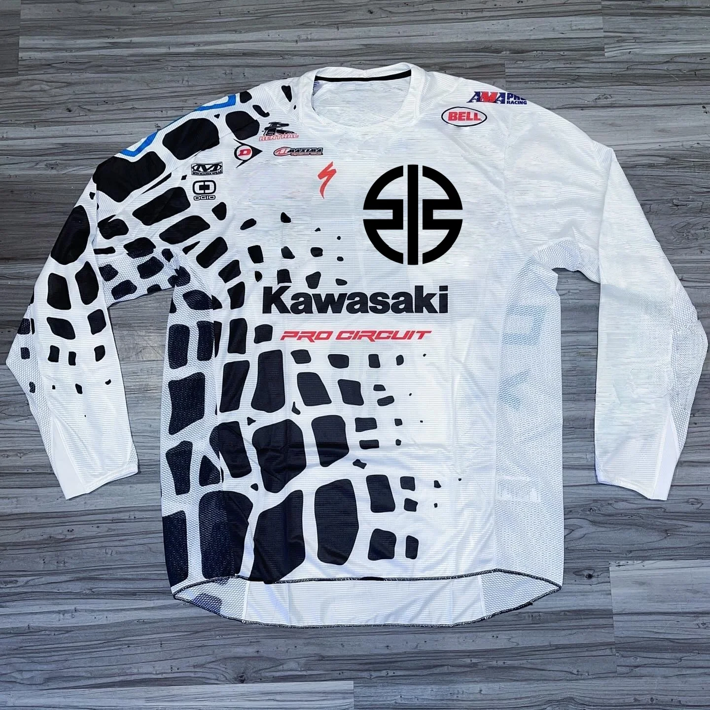 

Kawasaki Men's Quick Dry Long Sleeve Motocross Jersey #36 Adam Cianciarulo Breathable Motorcycle T-shirt Casual Sports Clothing