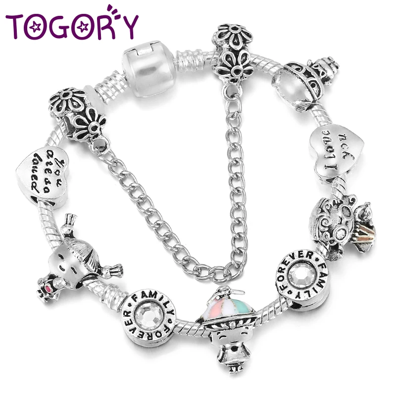 Forever Love Family Beads Charm Bracelet Bangle For Women Men Boy Girl Grandpa Grandma Beads Bracelets Meaningful Jewelry Gift