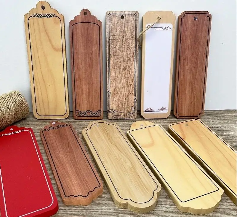 1Pc Chinese Style Simplicity Imitation Wooden Blank Prompt Sign Handwritten Erasable Label Name Menu Display Hanging Card