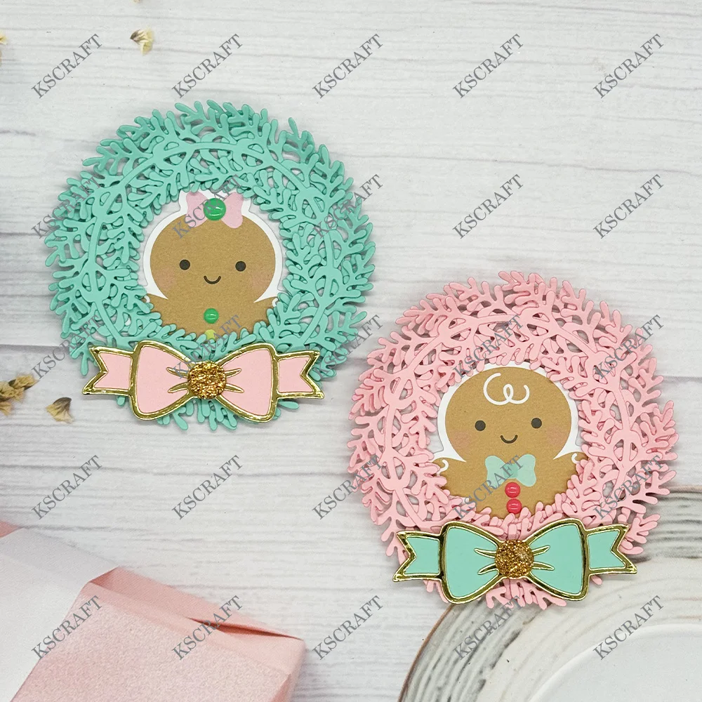 KSCRAFT Christmas Wreath Cutting Dies Stencils for DIY Scrapbooking Decorative Embossing DIY Paper Cards