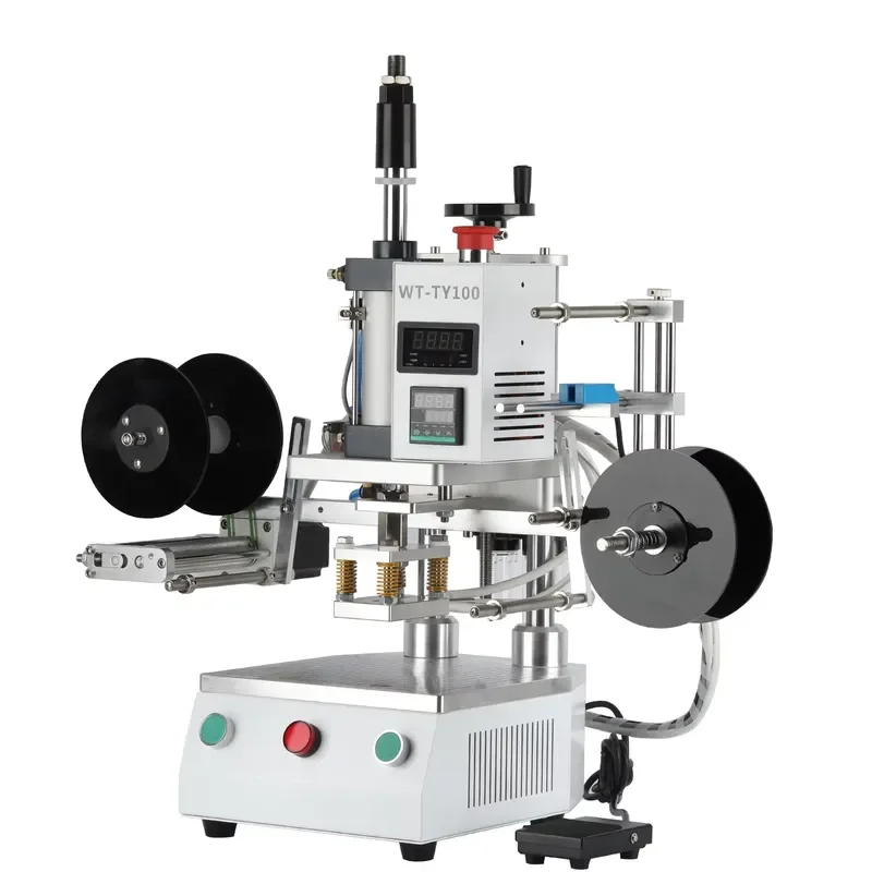 Wtong Semi-Automatic Roll Label Stamping Machine Paper High-Accuracy Touchscreen Cotton Insoles Masks Underwear Socks Gloves