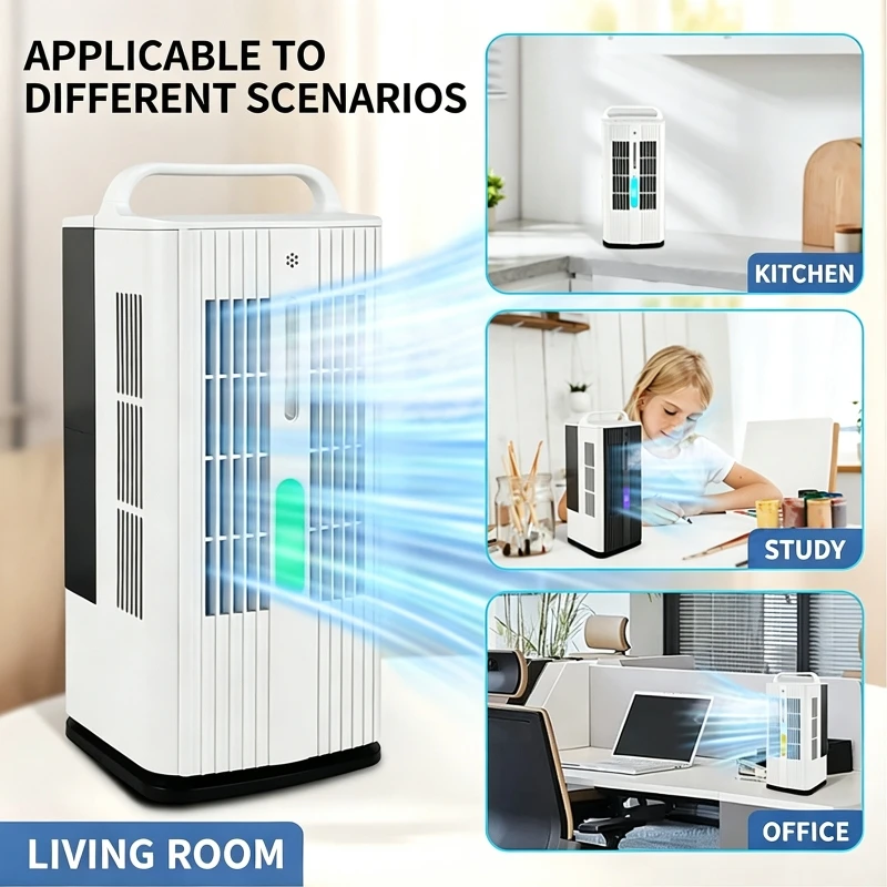 Portable Ice Mist Air Conditioner Fan Multifunctional 1.7L Large Capacity Water Tank Home Wireless Remote Control Humidifier Fan