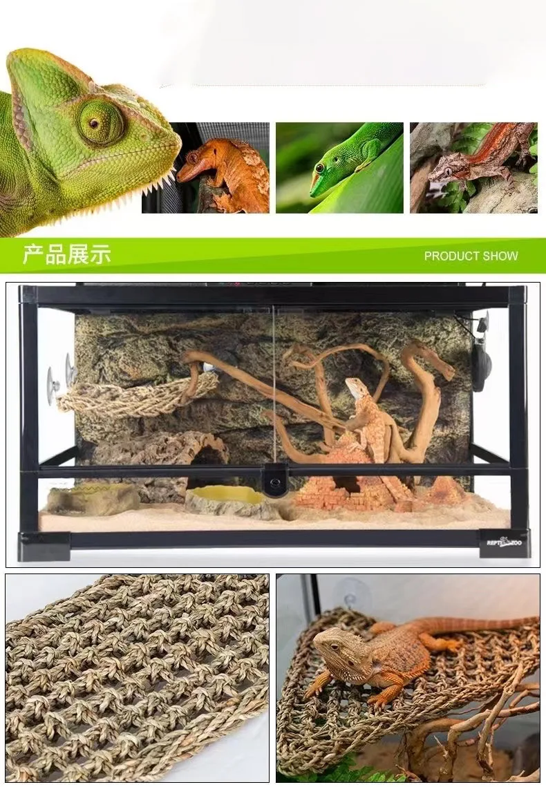 Reptile Lizard Hammock Hamster Grass Cushion Pet Bed Seagrass Hammock Swing Pet Reptile Toy Hanging Mattress Hanging Sofa