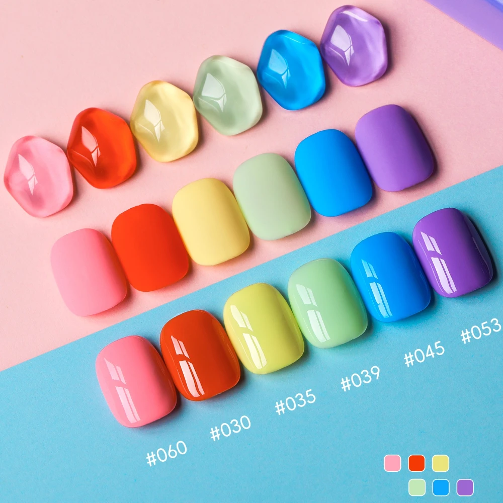 Juego de Esmalte de uñas en Gel de dopamina, 6 colores, 15ML, Vernis semipermanente, remojo de esmalte de Gel híbrido Led UV, Kits de capa superior Base