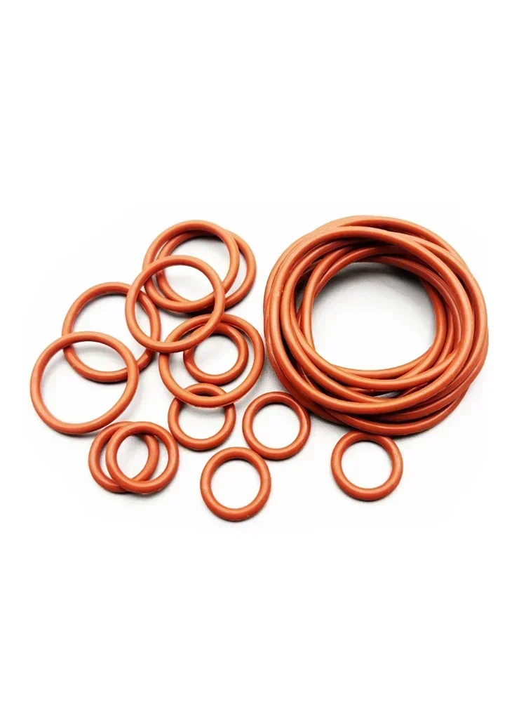 

5 pcs VMQ O Ring Seal Gasket CS 5.7mm OD 200mm ~ 300mm food grade Silicone Insulated Waterproof Washer Round Shape Nontoxic Red