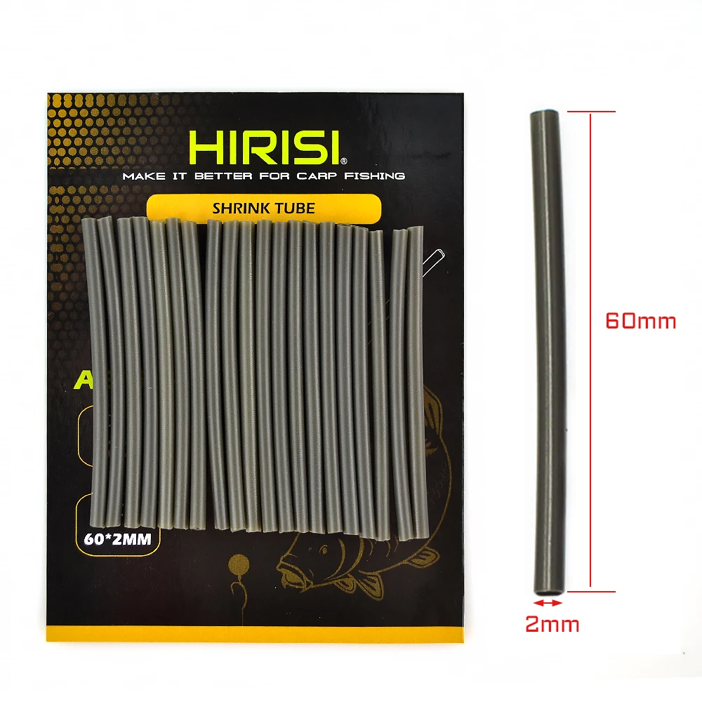 Hirisi 20 stks Karpervissen Rigs Krimpkous Verwarming Krimpkous Maat 1mm 2mm 3mm Karpervissen accessoires Terminal Visgerei AE071