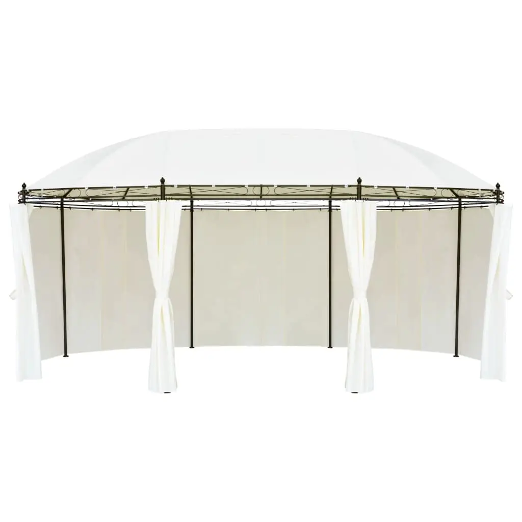 

Cream UV-Resistant Polyester Gazebo Steel Frame Curtains Sidewalls Patio Garden Party Shade 208.7x137.8x104.3in Customized
