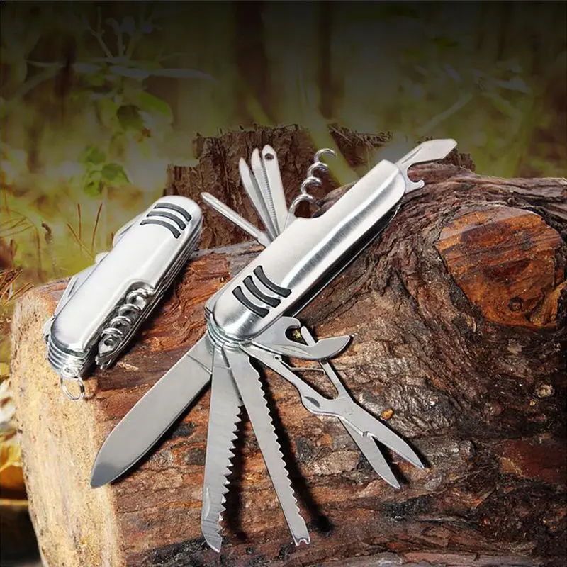 Multifunction 11 in 1 Fold Army Edc Gear Knife Survive Pocket Outdoor Survival Folding Knife Camping Emergency Combination Tool