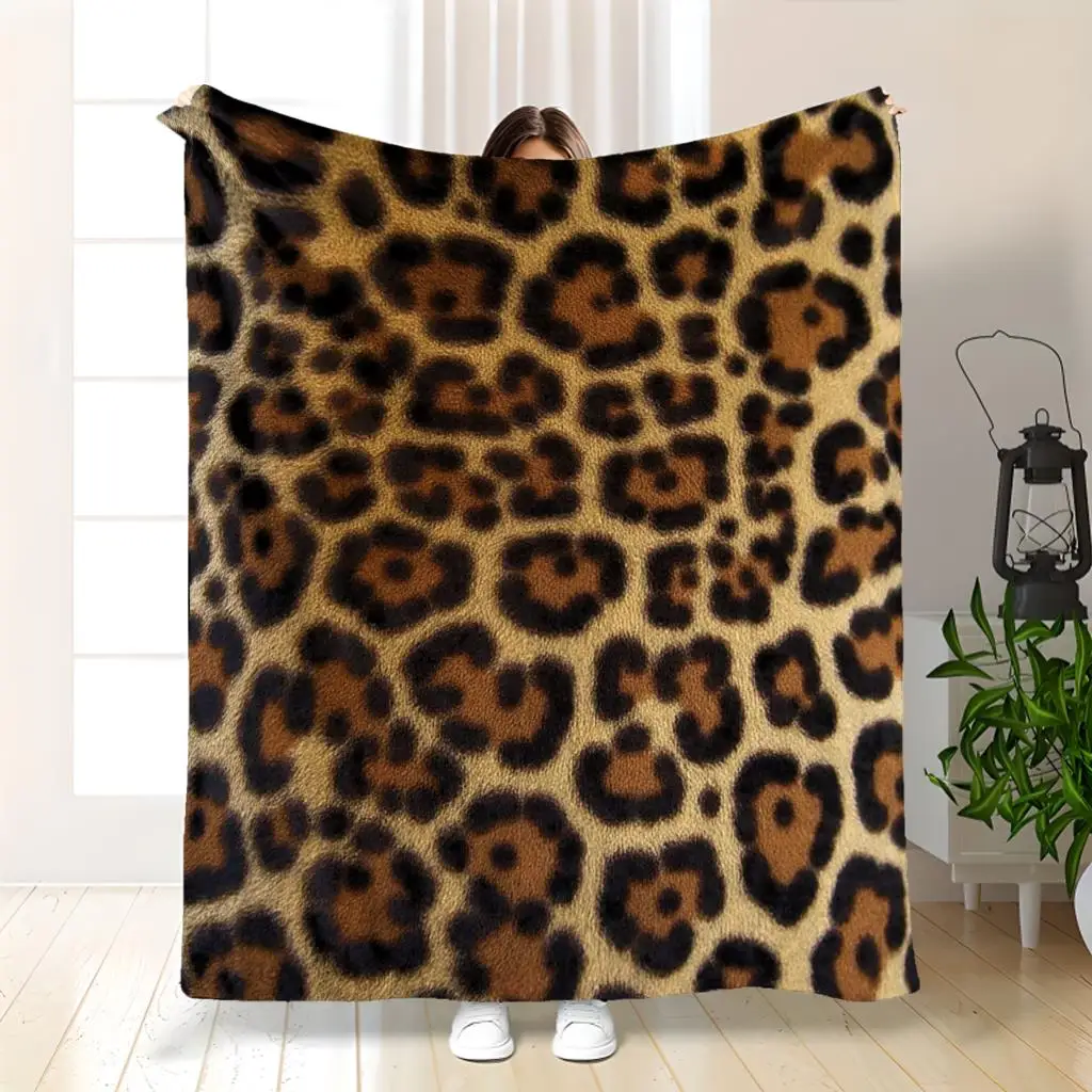 Leopard Print Blanket Bold Animal Pattern Soft Fleece Throw Cozy Home Decor Gift For Fashion And Wildlife Lovers40x50