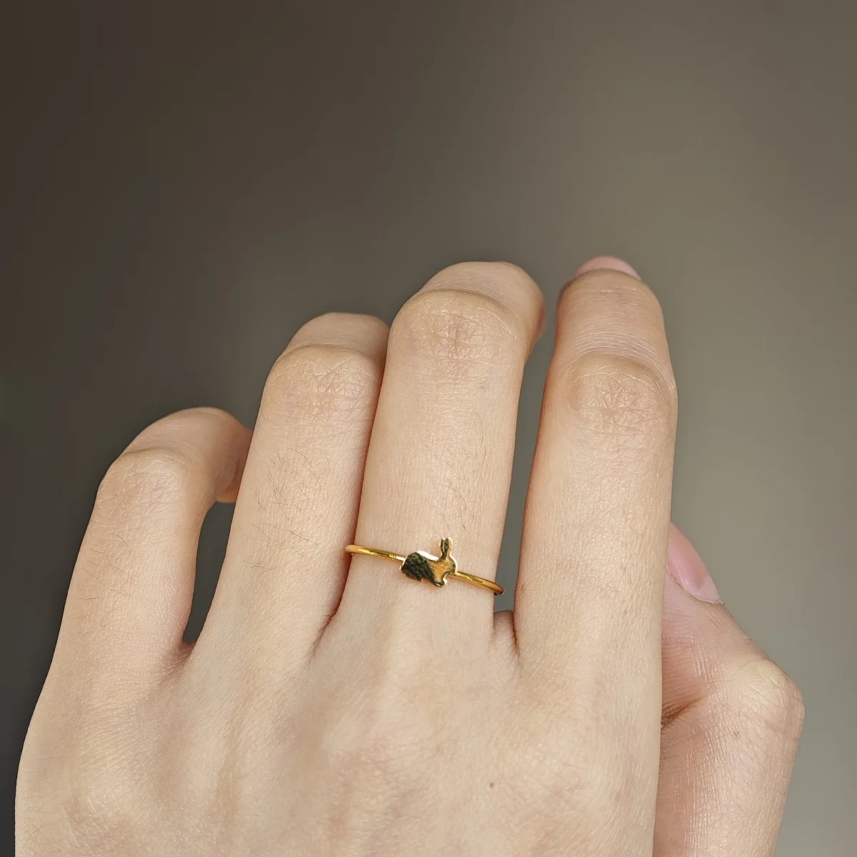 New Ins Stainless Steel Plated 18k Gold Cute Abstract Moon Ring Vintage Cloud Rings For Women Fashion Jewelry image 6
