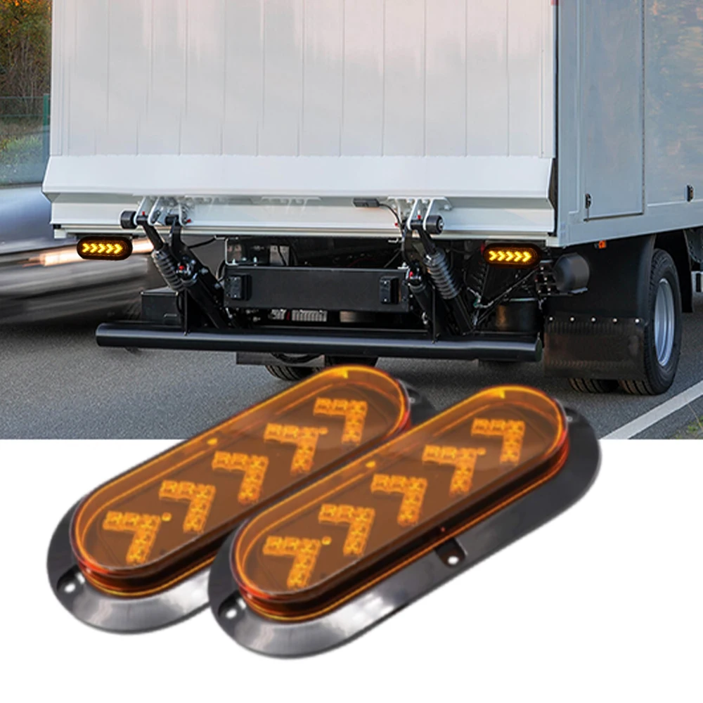 Pair 12V 25LED Trailer Tailight Arrow Turn Signal Light Rear Brake Stop Indicators for Truck Car Bus Trailer Van Caravan Boat