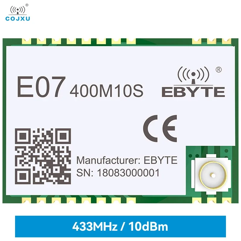 CC1101 Беспроводной радиочастотный модуль 433 МГц IPEX/антенна с отверстием для штампа E07- 400M10S SMD Упаковка Беспроводной модуль SPI дальнего действия 1,5 км