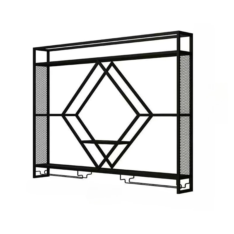 

Bar Wine Rack Wrought Iron Wall-mounted Wall Wine Cabinet Rack Wine Display Stand Living Room Bar Restaurant Wall-mounted