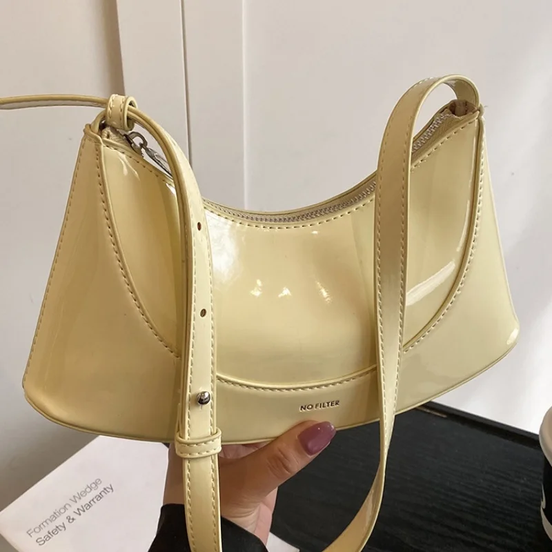 

Women Shoulder Bag Luxury Designer Clutch Handbags Solid Color PU Leather Underarm Bag Female Casual Shopper Tote Hobos Bags
