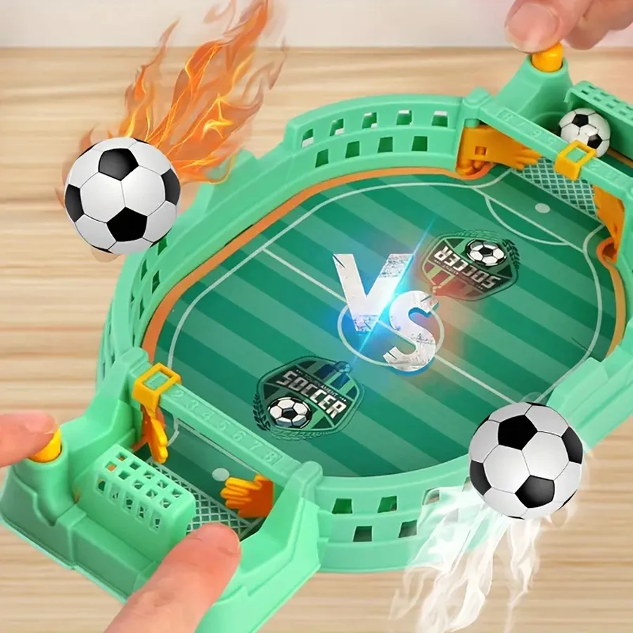 

Finger Soccer Game for Kids – Mini Football Stadium Table Toy with Catapult Launchers, Hand-Eye Coordination Challenge
