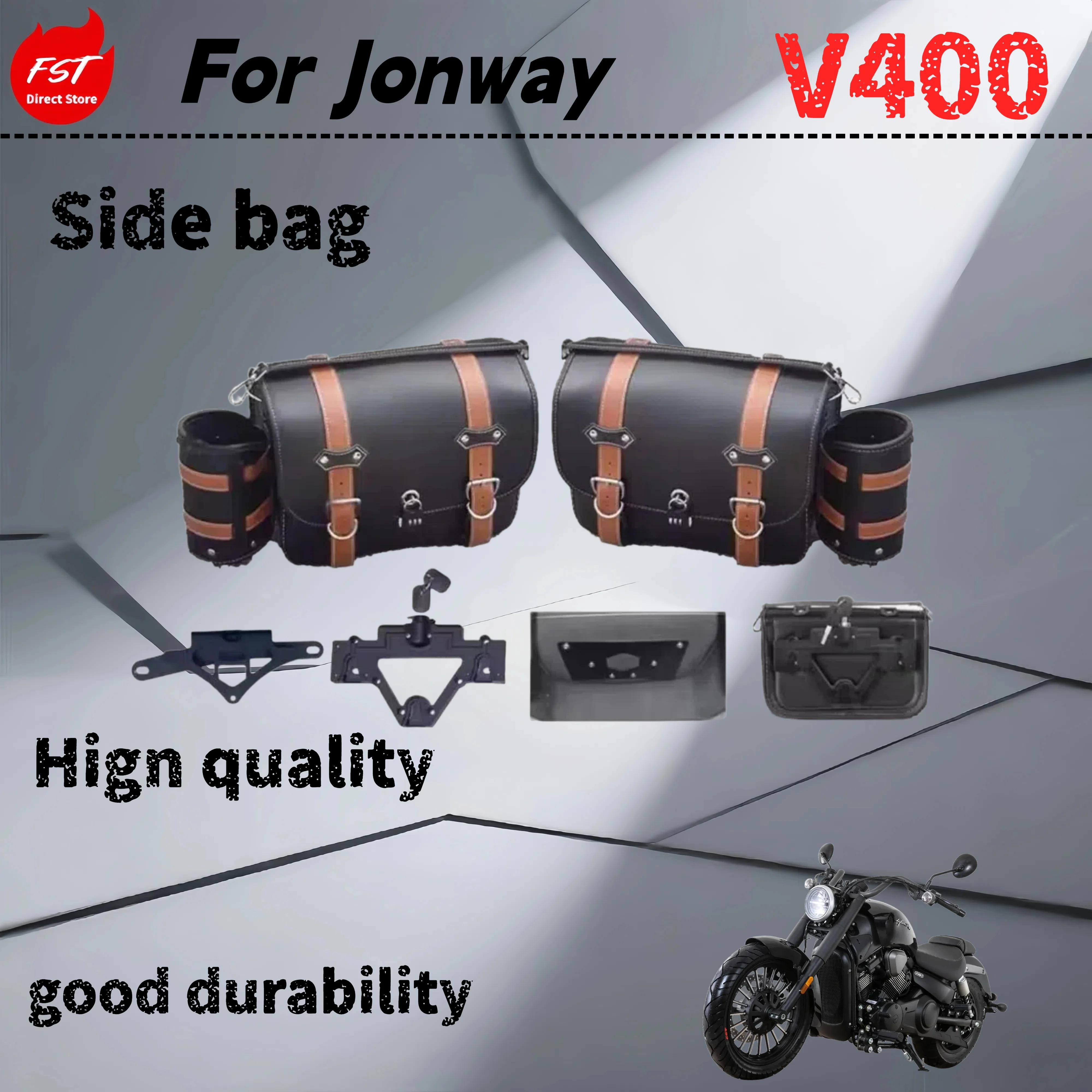 For Jonway V400 side bag modification parts leather bag canvas side bag waterproof side box accessories