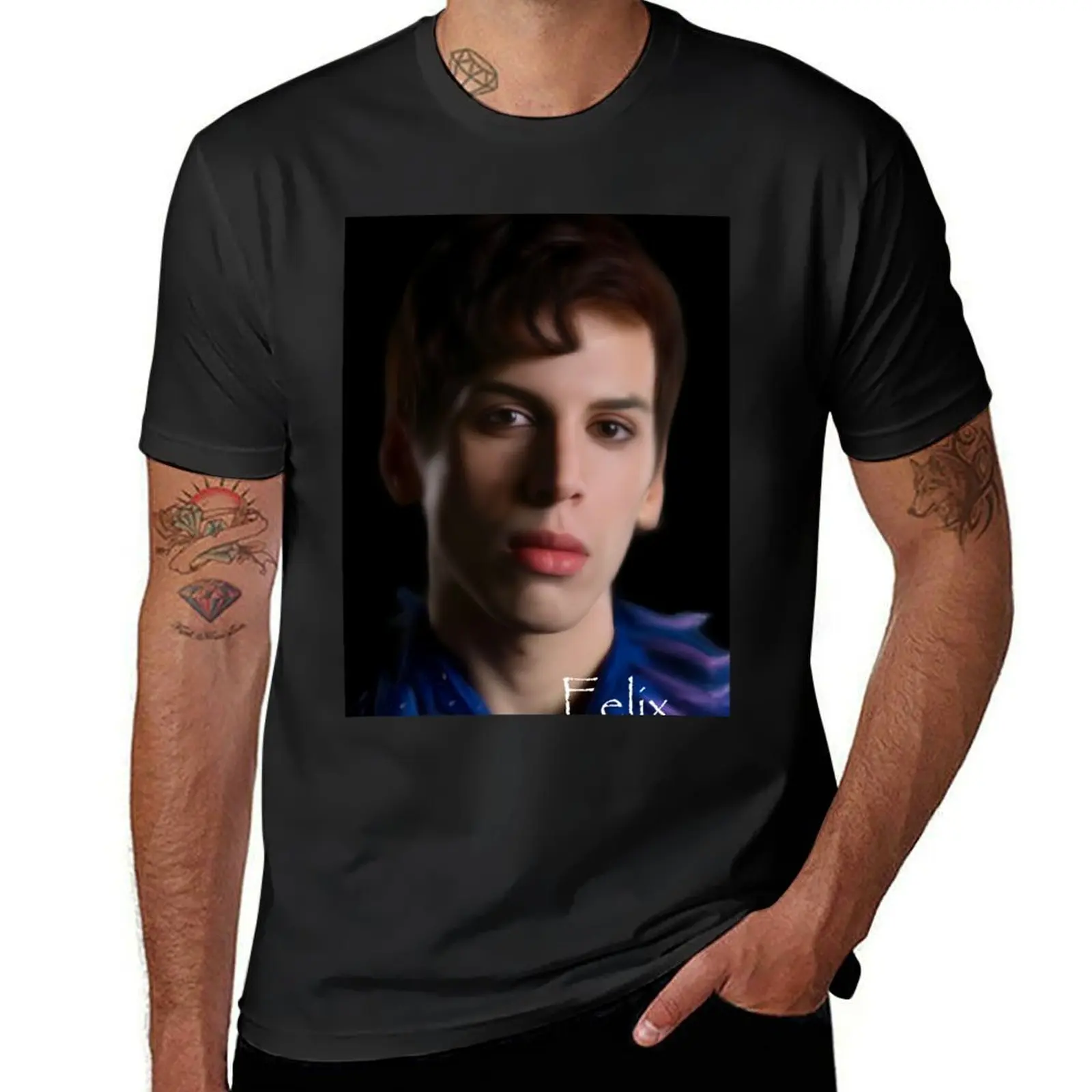 Felix Orphan Black Fan Art Painting T-Shirt customizeds oversized customs mens clothes