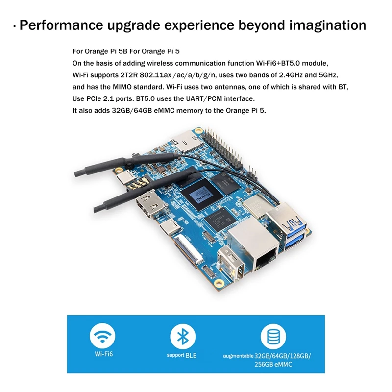 DN-для Orange Pi 5B, материнская плата EMMC, 8-ядерный 64-битный процессор, материнская плата для программирования