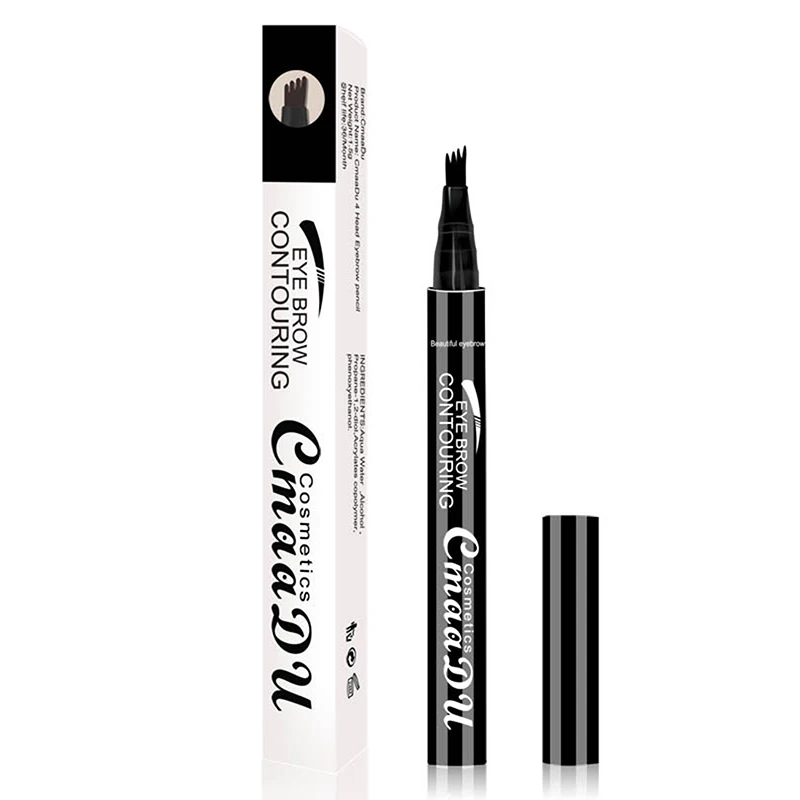 Liquid Eyebrow Pen Microblade Waterproof Eye Brow Contouring Pencil with Micro-Fork Tip Brow Definer for Makeup