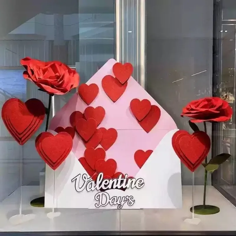 Rose Envelope Full of Love ins Valentine's Day Wedding Atmosphere Arrangement clock in scene decoration props