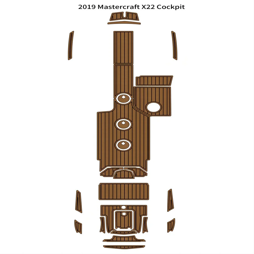 

2019 Mastercraft X22 Cockpit Pad Boat EVA Foam Faux Teak Deck Floor Mat Flooring