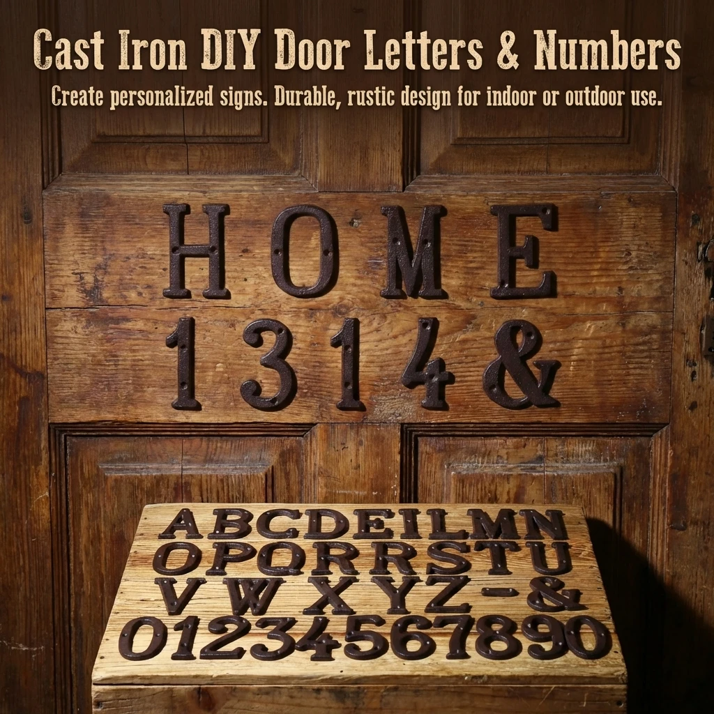 Retro Ironwork House Number Cast Iron Letter Number Decorative Creative Doorplate Signs For DIY Door Plates Home Garden Decor