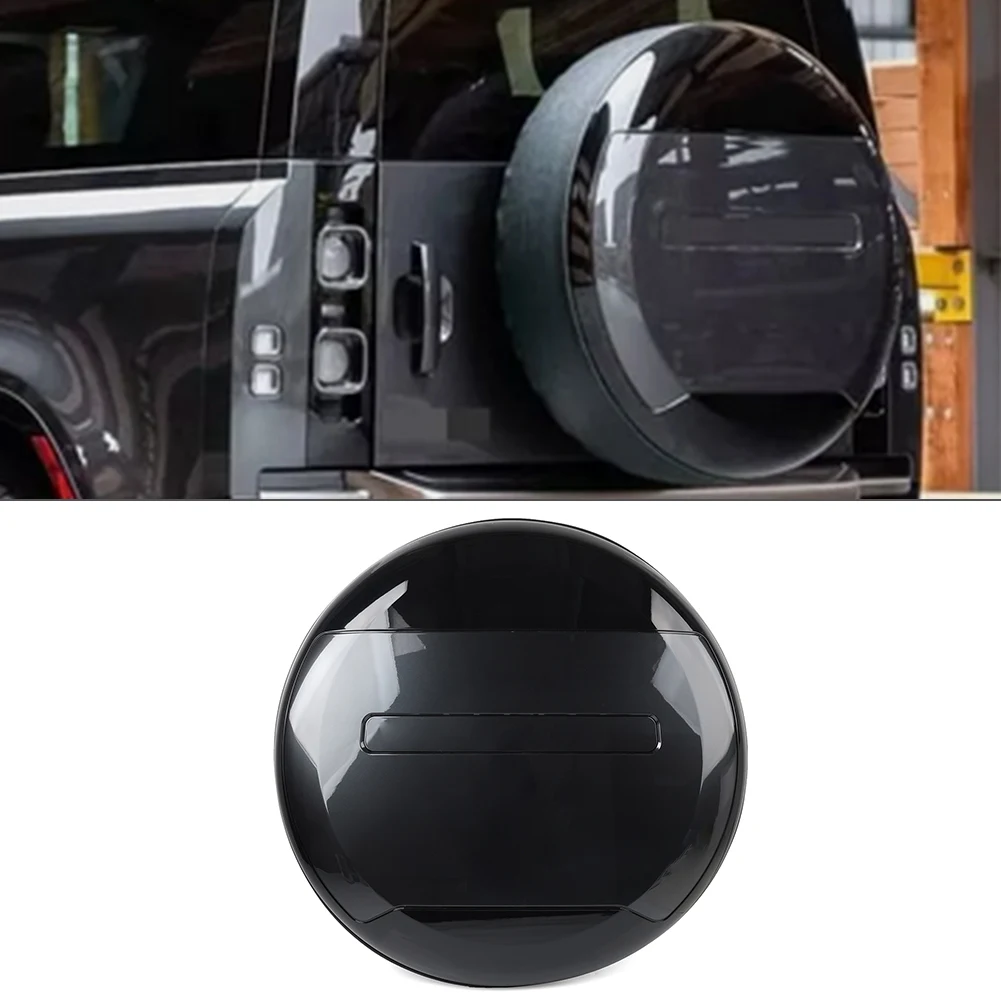 VPLEW0143 Rear Spare Tire Wheel Cover Cap 1pc For Land Rover Defender 2020-2023 2024 ABS Carpathian Grey + Glossy Black