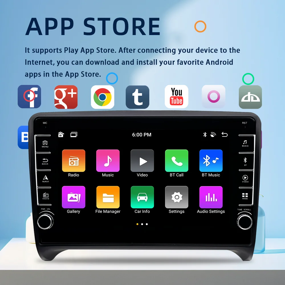 راديو سيارة 8 بوصة 2 Din أندرويد 13 لأودي TT MK2 8J 2006-2014 ستيريو الوسائط المتعددة نظام تحديد المواقع نافي رئيس وحدة Carplay أنظمة ذكية