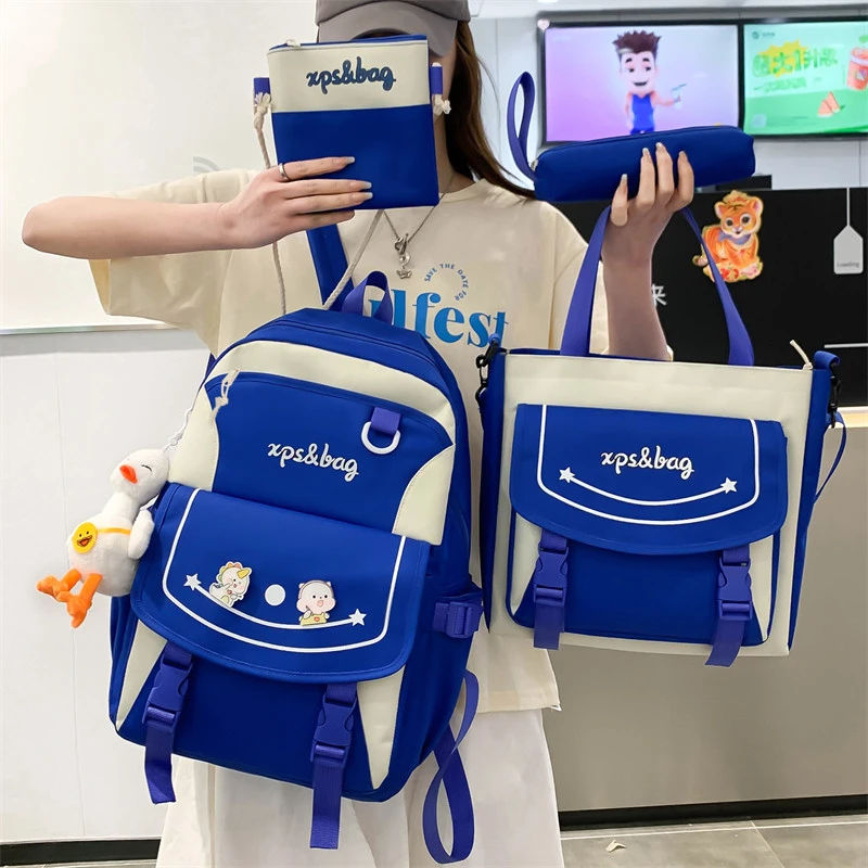 

4pcs Set Children's School Backpack Kawaii Women's Bagpack Bookbag Laptop Bag For Teens Girls Mochilas 2023 Students Totes Sac50