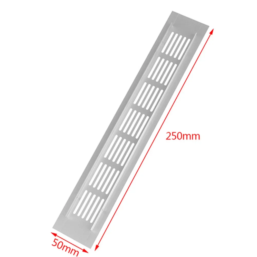 Griglia di ventilazione della presa d'aria armadio 1x50mm accessori copertura della griglia in lega di alluminio sostituzione pezzi di ricambio argento