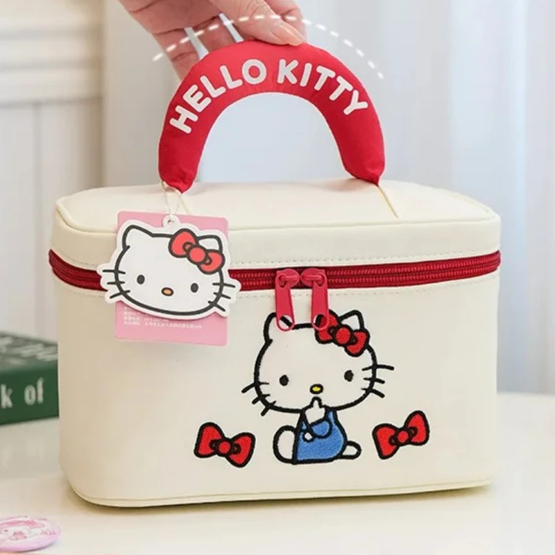 Bolsa de Cosméticos Estampada com Desenho da Hello Kitty, Linda e Nova, Bolsa de Armazenamento de Cosméticos Portátil de Grande Capacidade My Melody
