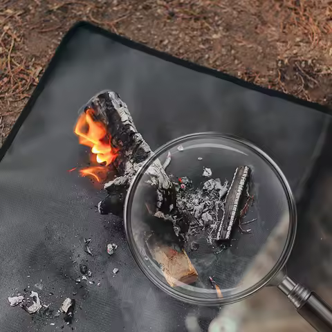 Flame Retardant Mat Heat Insulation Fireproof Grill Mat Easy To Clean High Temperature for Outdoor Camping for Ground Deck Lawn