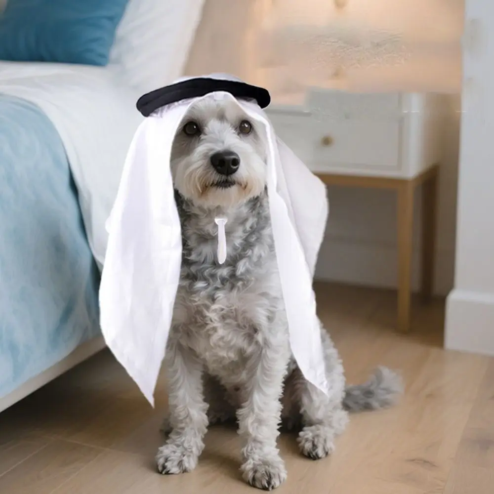 Divertente cappello regolabile per animali domestici dell'Arabia Saudita, parasole, morbido cappello decorativo per gatti, copricapo per animali alla moda, celebrazione di compleanno