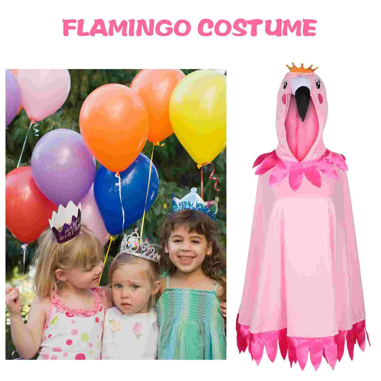 Costume da spettacolo fenicottero Mantello con cappuccio Mantello caldo Vestito da animale Donna Bambini Festa di Halloween Prop Design unico San Valentino