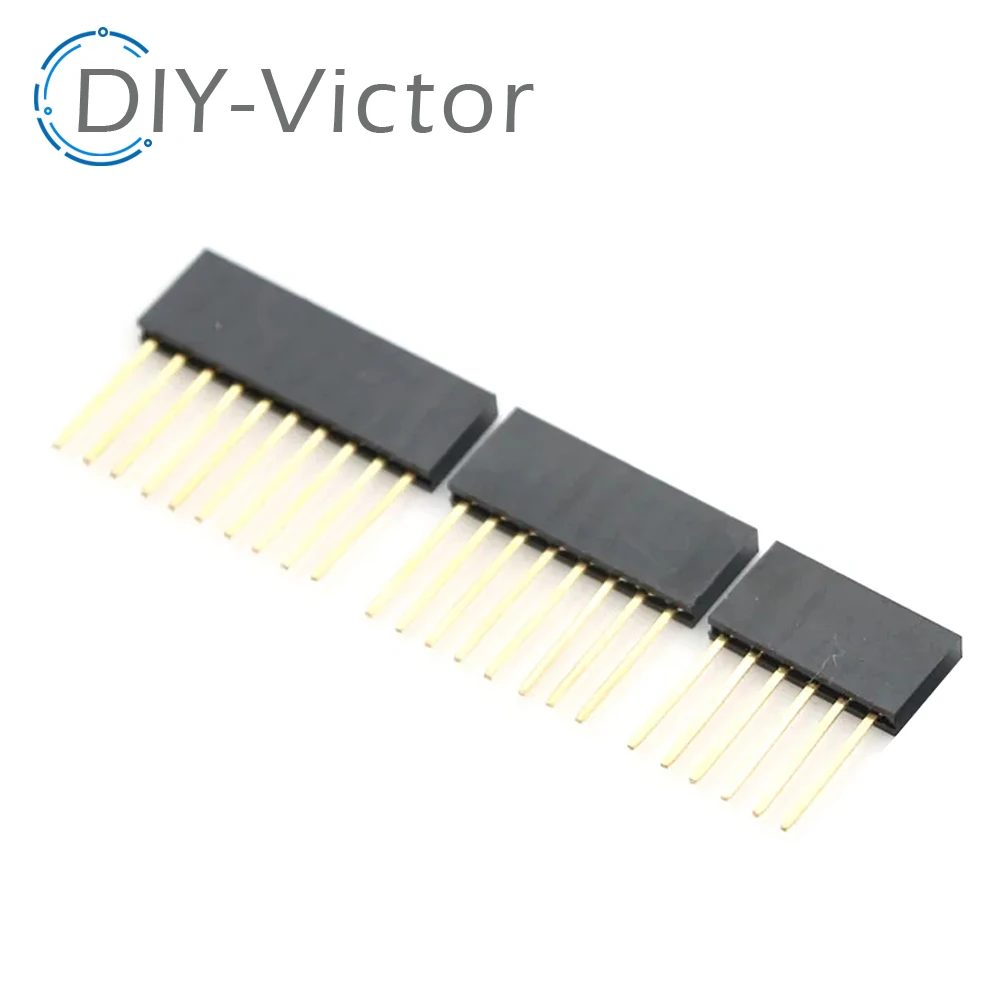 10pcs 1X6/8/10/15 Pin 2.54MM Stackable Long Legs 10MM Femal Header Socket PCB Connector 6P 8P 10P For Arduino Shield