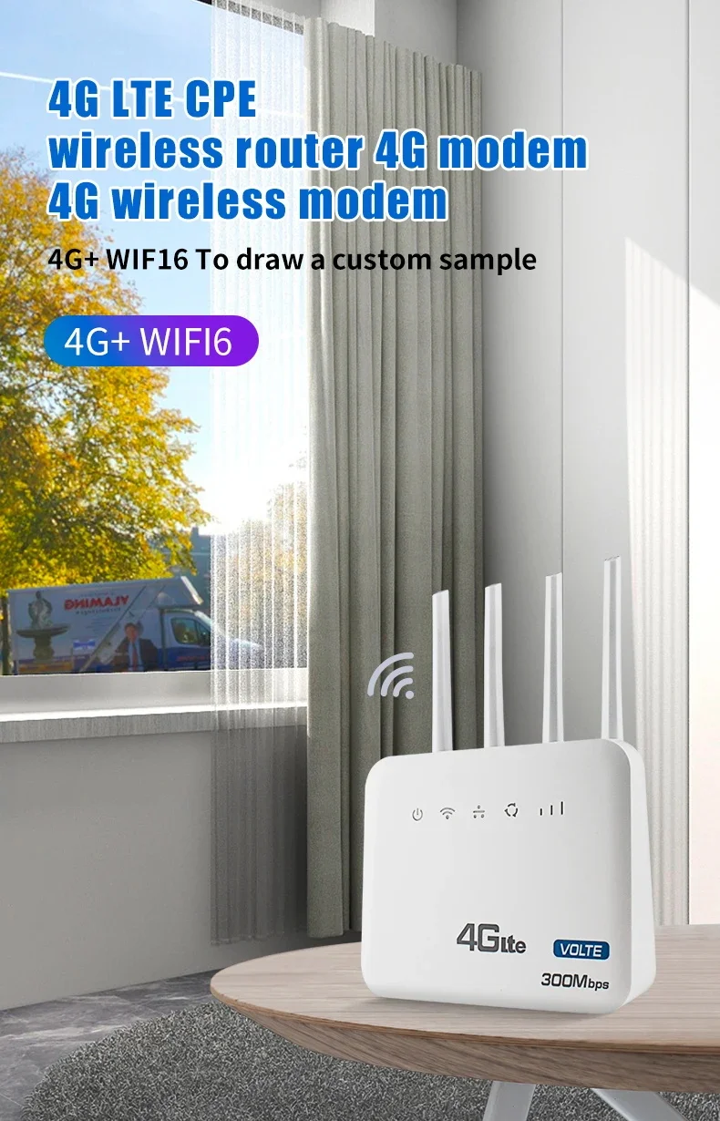 Imagem -06 - Roteador Wi-fi Doméstico sem Fio Modem 4g Lte Cpe 300mbps 3g 4g Sim Rj45 Rj11 Wan Lan