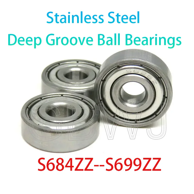 S684ZZ 4x9x4 MM 1PCS High Quality Stainless Steel Deep Groove Ball Bearing S686ZZ  S688ZZ  S695ZZ