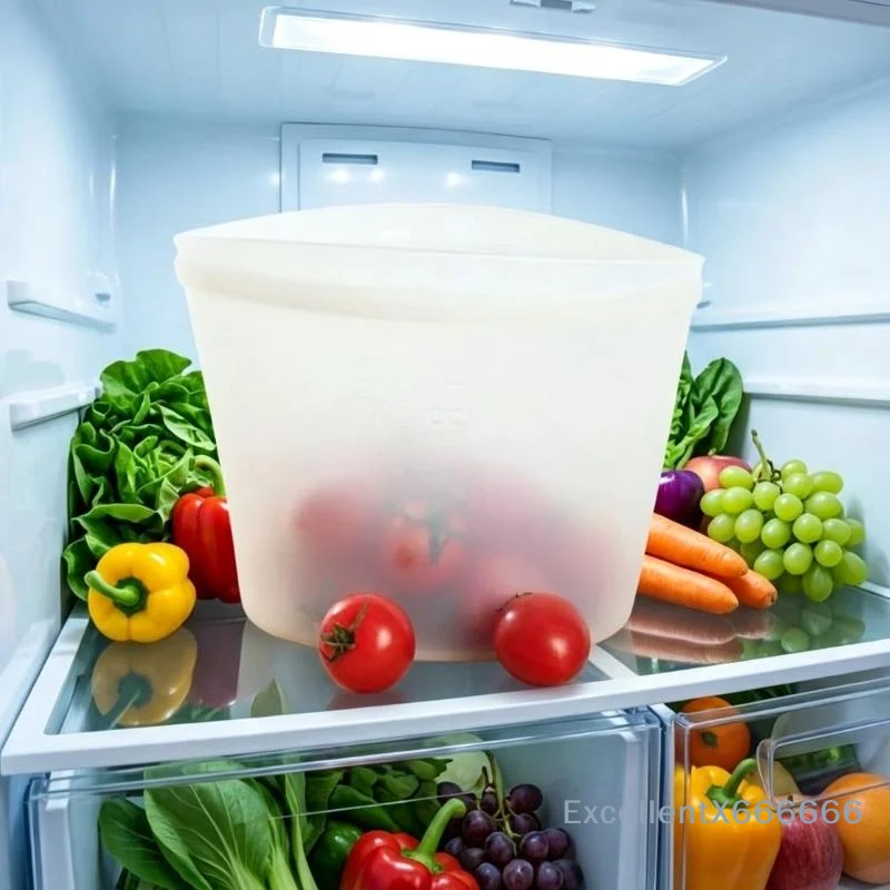 1Pcs Airtight Leakproof Food Grade Freezer Bag Reusable Silicone Storage Bags For Meat Veggie Marinating & Lunch