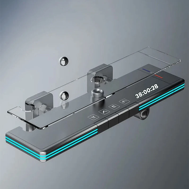 Set doccia multifunzionale con illuminazione ambientale Display digitale intelligente per bagni domestici Set sistema doccia pressurizzato