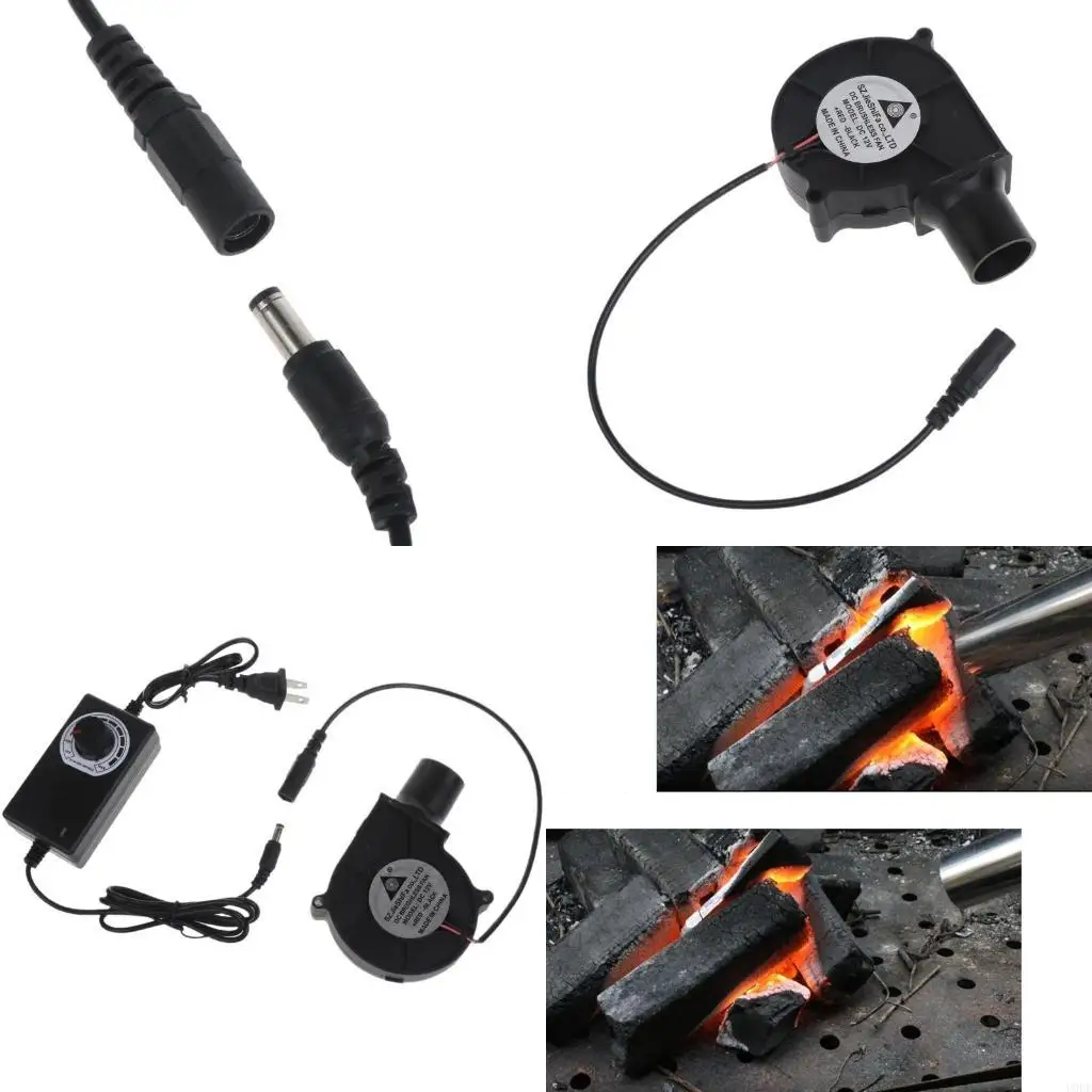 

US Plug BBQ Air Blower Portable BBQ Fan Air Blower Handheld Barbecue Air Fan 12V